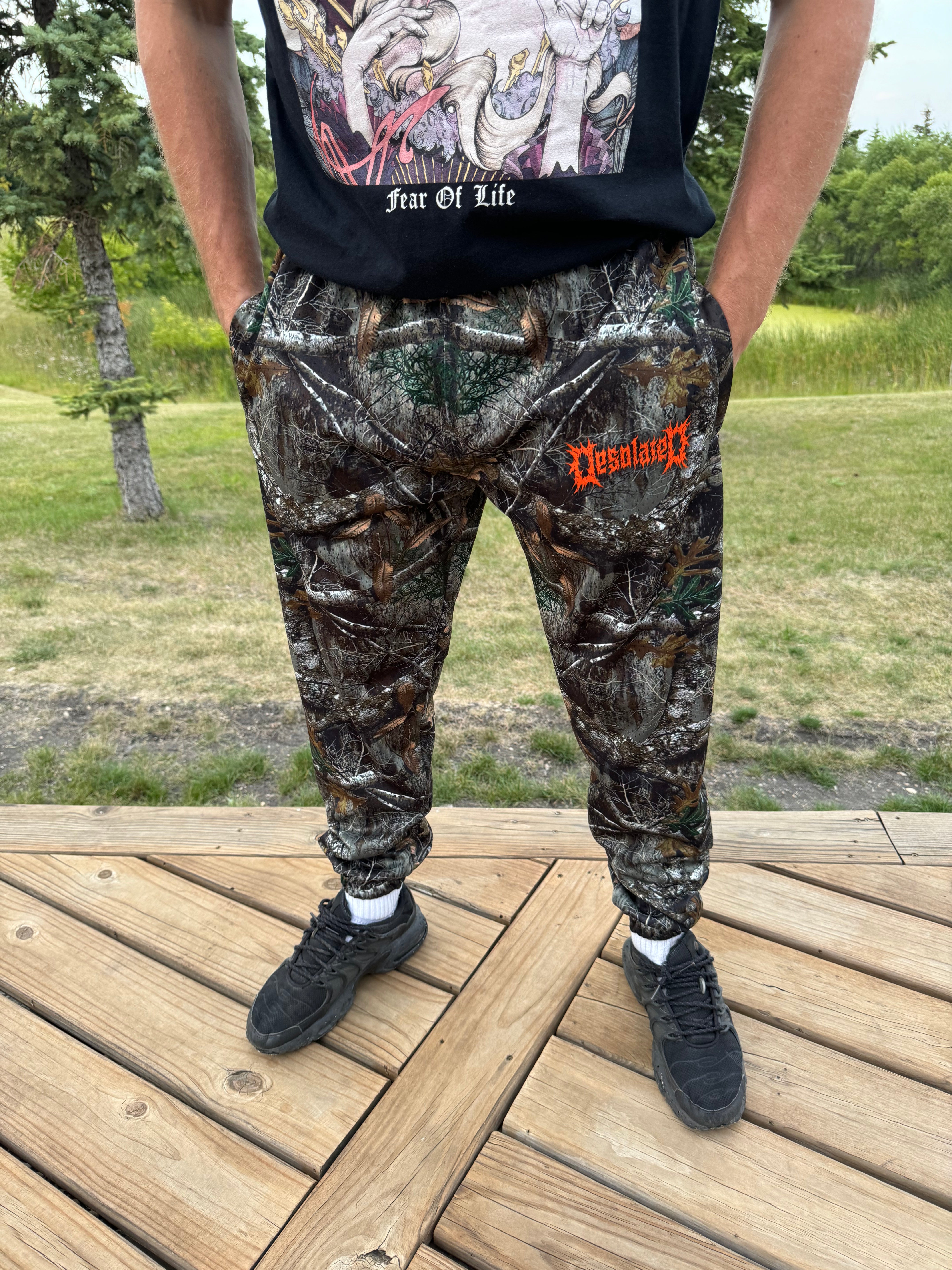 Desolated Real-Tree Camo Mesh Sweatpants