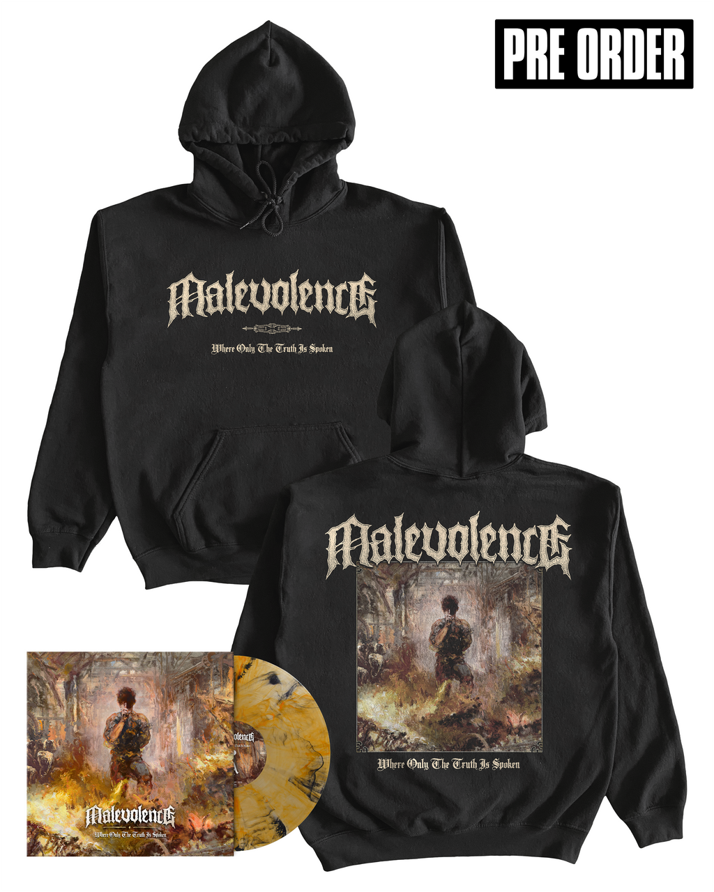 Malevolence - Where Only The Truth Is Spoken Hoodie + Vinyl or CD Bundle