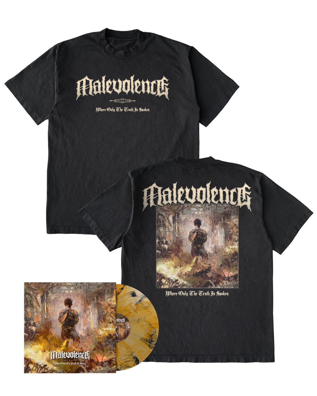 Malevolence - Where Only The Truth Is Spoken T-Shirt + Vinyl or CD Bundle