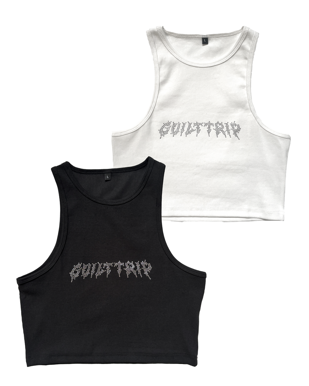 Guilt Trip - Rhinestone Crop Top