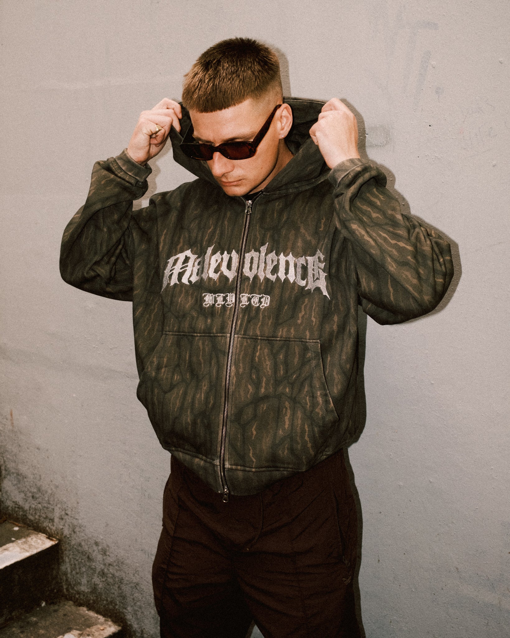 Malevolence Camo Zip Up Hoodie