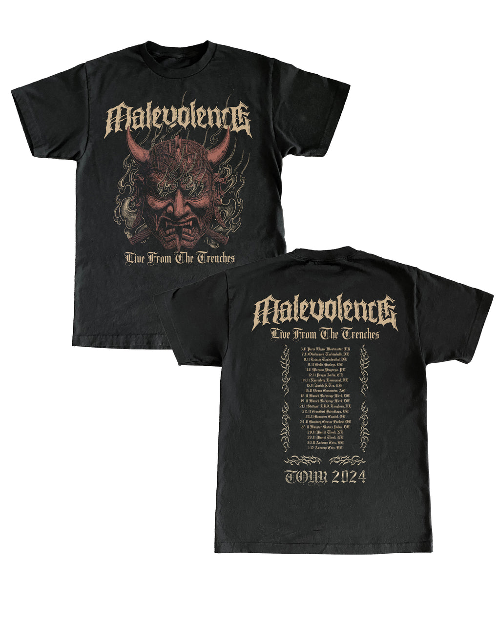 Malevolence Live From The Trenches Tour Shirt